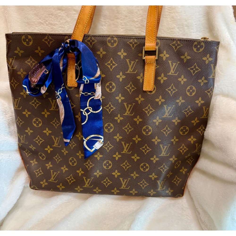 Louis Vuitton Cabas Mezzo Vintage Monogram Canvas Tote Bag Brown